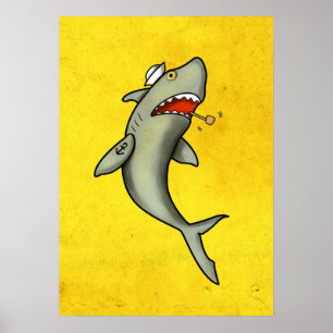 Poster Vieux voilier requin