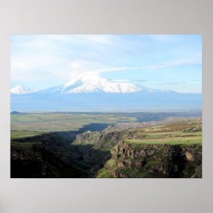 Poster View at mountain Ararat from Armenian side