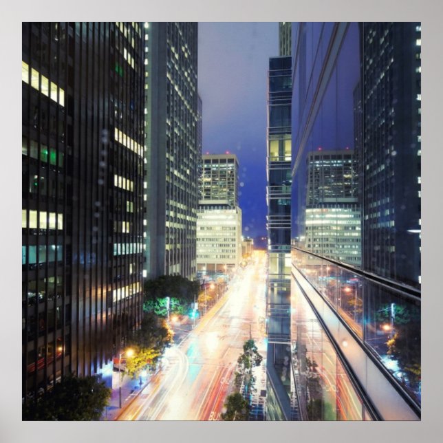 Poster View of financial district buildings (Devant)