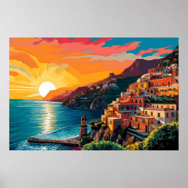 Poster View of the Amalfi coast Italy (Devant)