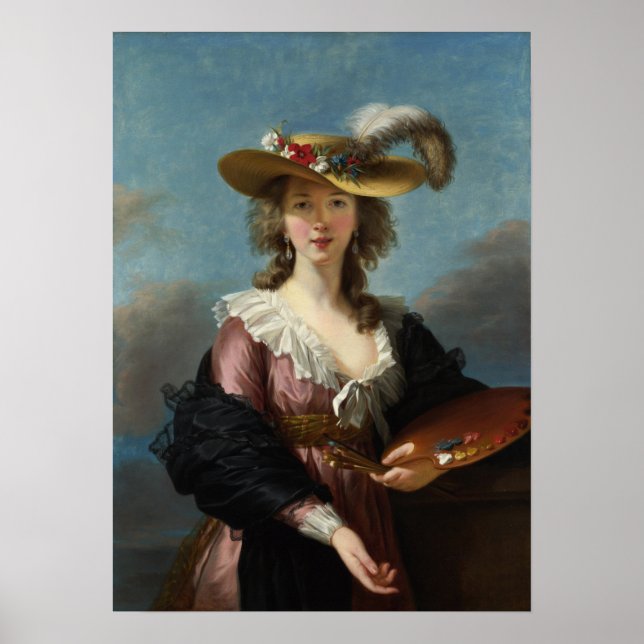Poster Vigée Le Brun - Autoportrait Dans Un Casquette De  (Devant)