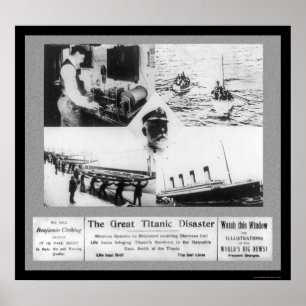 Poster Vignettes de catastrophe Titanic 1912