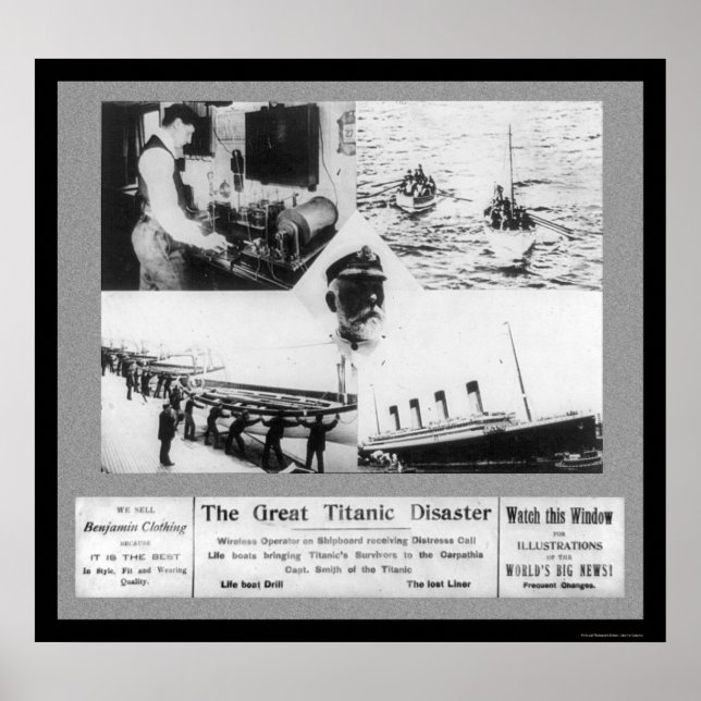 Poster Vignettes de catastrophe Titanic 1912 (Devant)