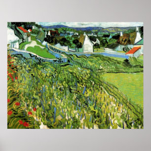 Poster Vignobles avec vue sur Auvers de Vincent van Gogh