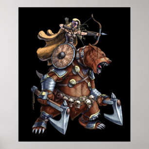 Poster Viking Archer Riding War Bear
