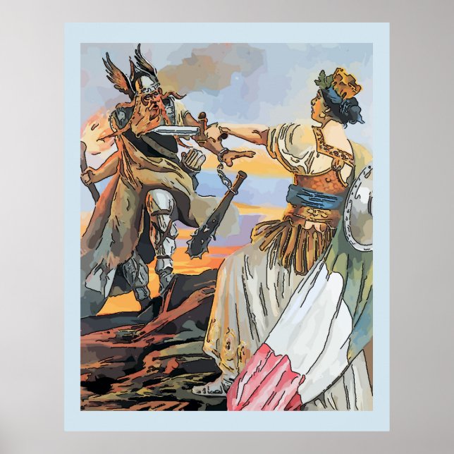 Poster Viking de style vintage (Devant)