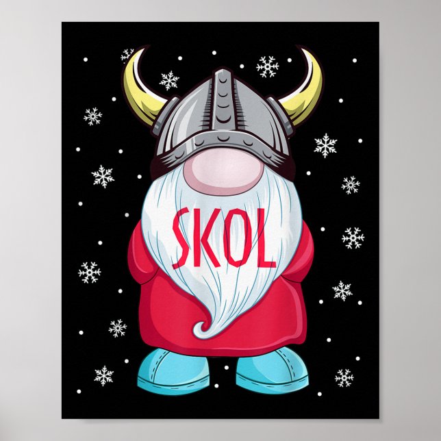 Poster Viking Gnome Skol Noël Norse Pajama Viking Me (Devant)