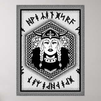 Poster Viking Shield Maiden Celtic Warrior