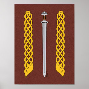 Poster Viking Sword and Plaitwork