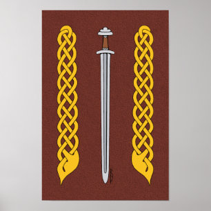 Poster Viking Sword and Plaitwork