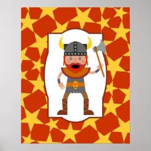 Poster Viking Warrior Boy Birthday Party