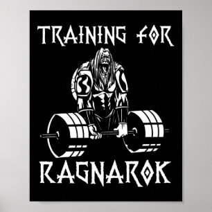 Poster Vikings Workout Outfit Deadlift Nordic Man Cadeau