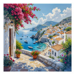Poster Villa au bord de la mer