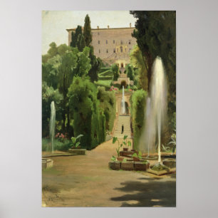 Poster Villa D'Este, Tivoli, 1869