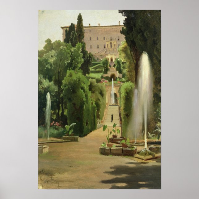 Poster Villa D'Este, Tivoli, 1869 (Devant)