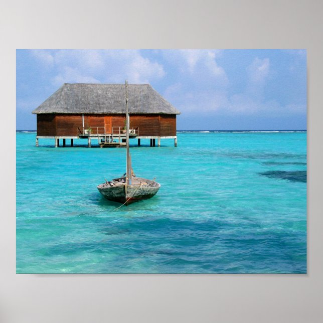 Poster Villa en lune de miel, Maldives (Devant)