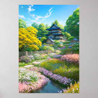 Poster Villa en pleine floraison