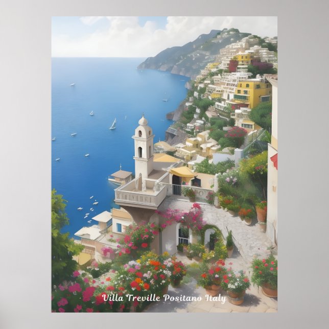 Poster Villa Treville Positano Italie (Devant)