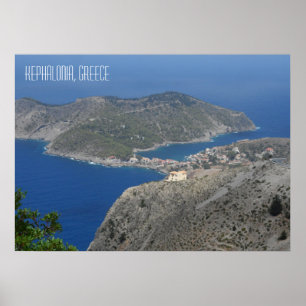 Poster Village Assos Kefalonia Île grecque Grèce
