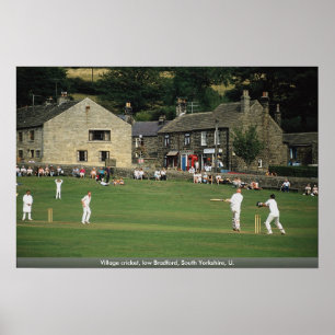 Poster Village cricket, basse Bradford, South Yorkshire, 