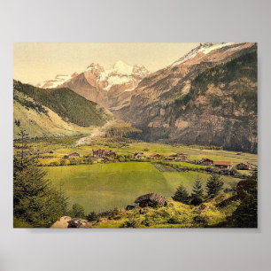 Poster Village de Kandersteg et groupe de montagne de