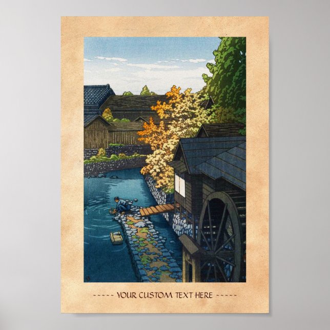 Poster Village de Kawanishi, préfecture de Tochigi Hasui  (Devant)