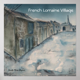 Poster Village de la Lorraine de Français