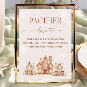 Poster Village de Noël Baby shower d'hiver chasse pacifiq