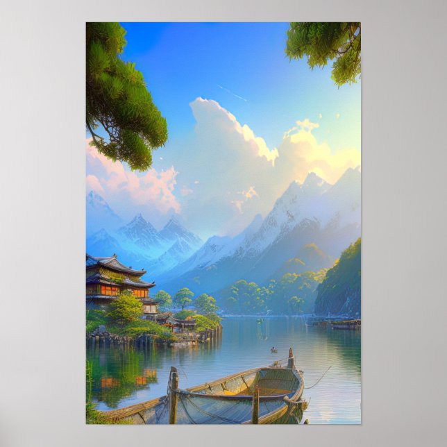 Poster Village de pêcheurs japonais (Devant)