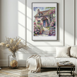 Poster Village de rêve d'été aux roses