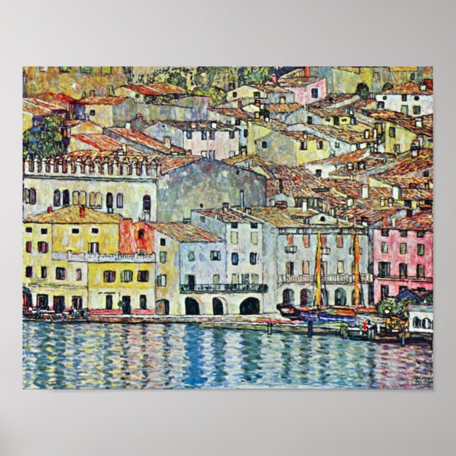 Poster Village italien Malcena au jardin par Klimt (Devant)