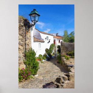 Poster Village méditerranéen Watercolor