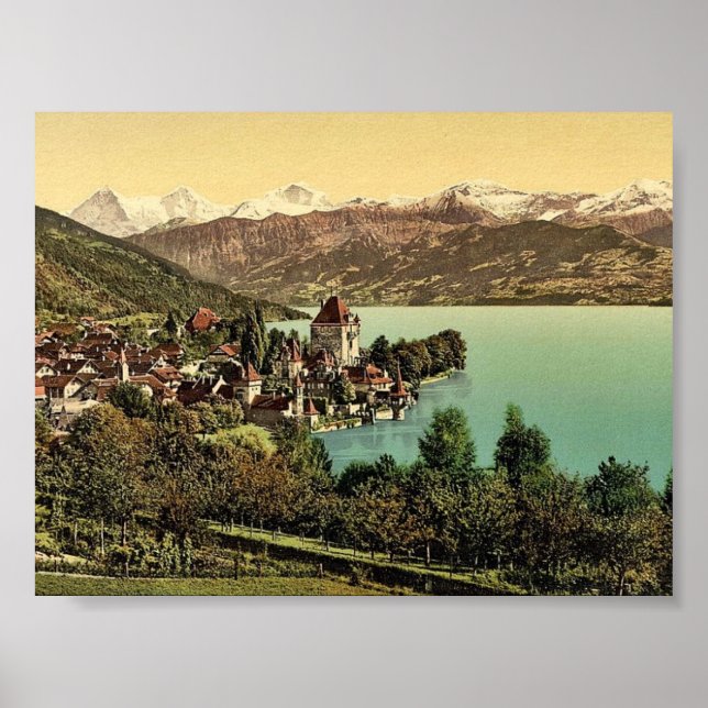 Poster Village Oberhofen, Oberland bernois, Suisse c (Devant)