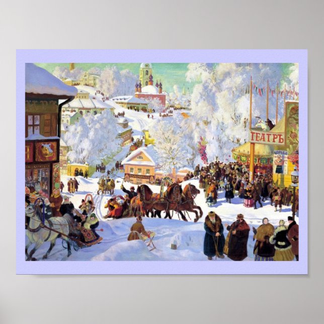 Poster Village russe en hiver (Devant)