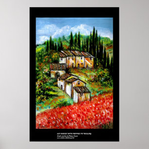 POSTER VILLAGE RUSTIQUE ANTIQUE EN TOSCANE