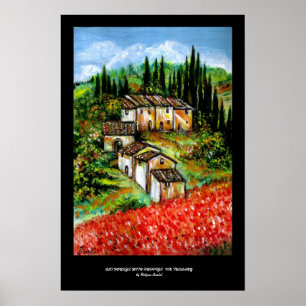 POSTER VILLAGE RUSTIQUE ANTIQUE EN TOUSCANE