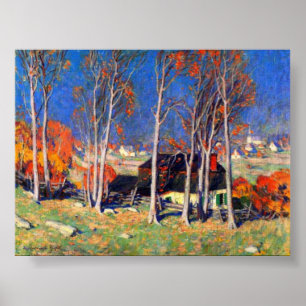 Poster Village solitaire sur le Saint-Laurent Gagnon