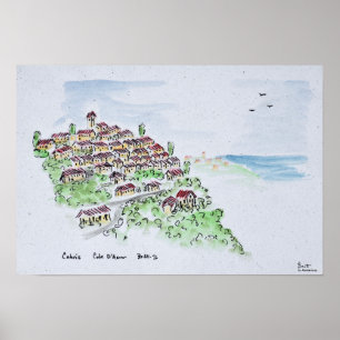 Poster Village sur les hauteurs de Cabris   Provence, Fra