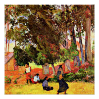 Village tahitien, célèbre peinture de Paul Gauguin