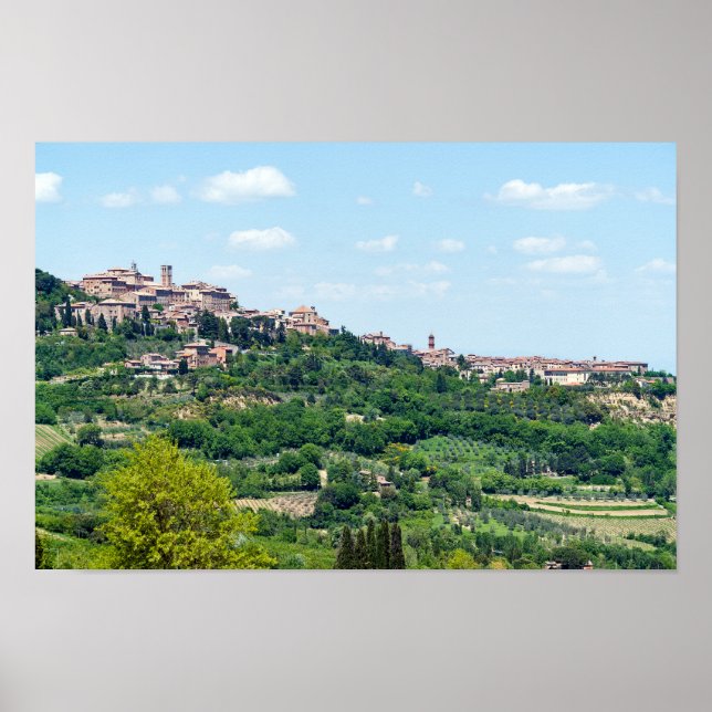 Poster Village typique traditionnel en Toscane - Italie (Devant)