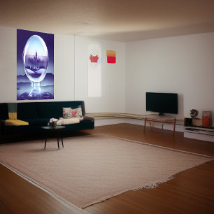 Poster Ville à l'intérieur d'une bulle de verre   AI Art 