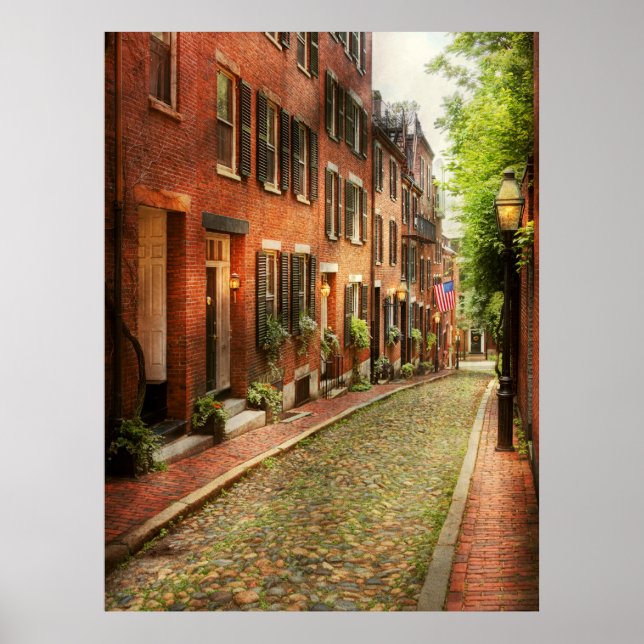 Poster Ville - Boston MA - Acorn Street (Devant)