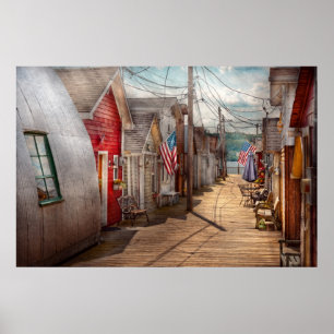 Poster Ville - Canandaigua, NY - ville d'hutte