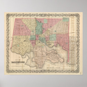 Poster Ville de Baltimore, le Maryland