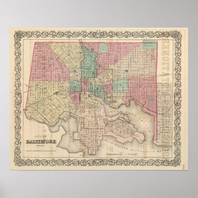 Poster Ville de Baltimore, Maryland (Devant)