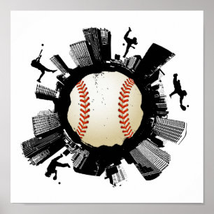 Poster Ville de baseball