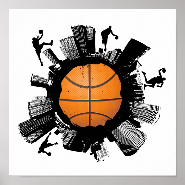 Poster Ville de basket-ball (Devant)