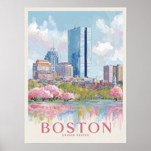 Poster Ville de Boston Vintage