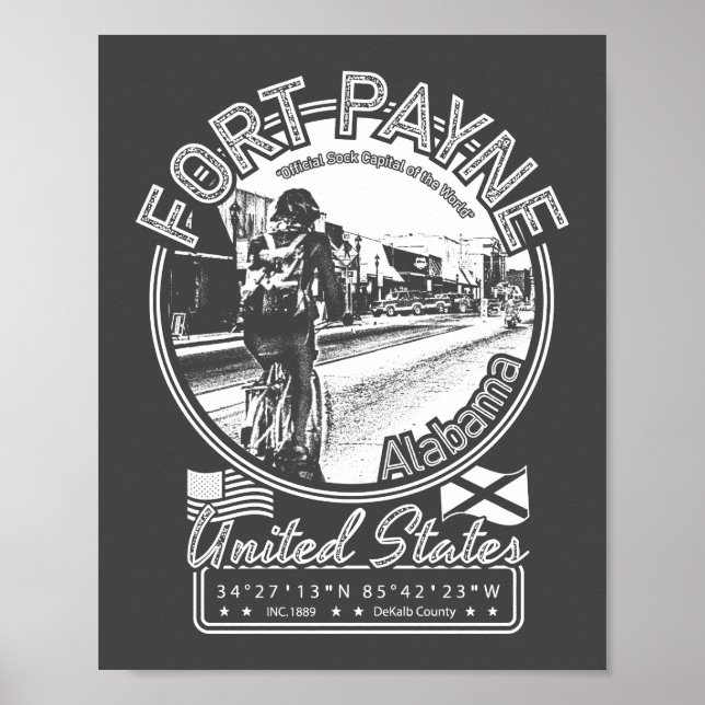 POSTER VILLE DE FORT PAYNE - ETAT D'ALABAMA (Devant)