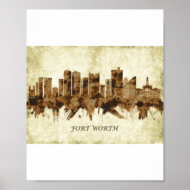 Poster Ville de Fort Worth Texas (Devant)